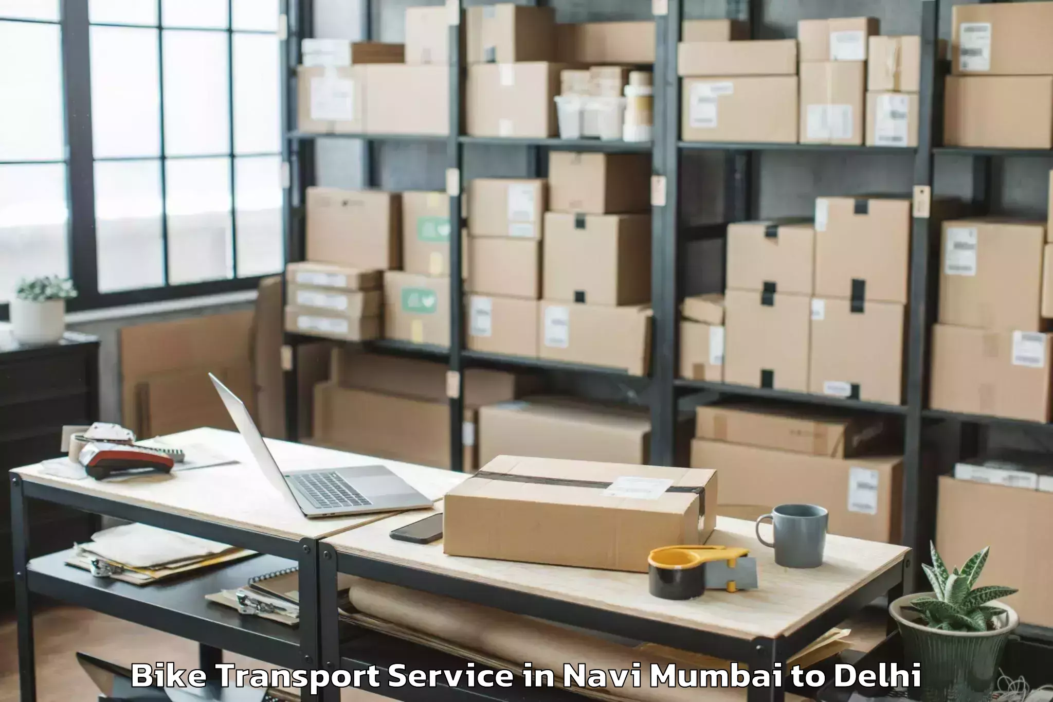 Easy Navi Mumbai to East Delhi Bike Transport Booking